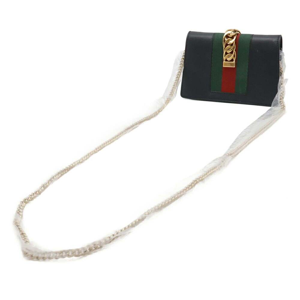 GUCCI Black Leather Sylvie Clutch Bag - Picture 3 of 10